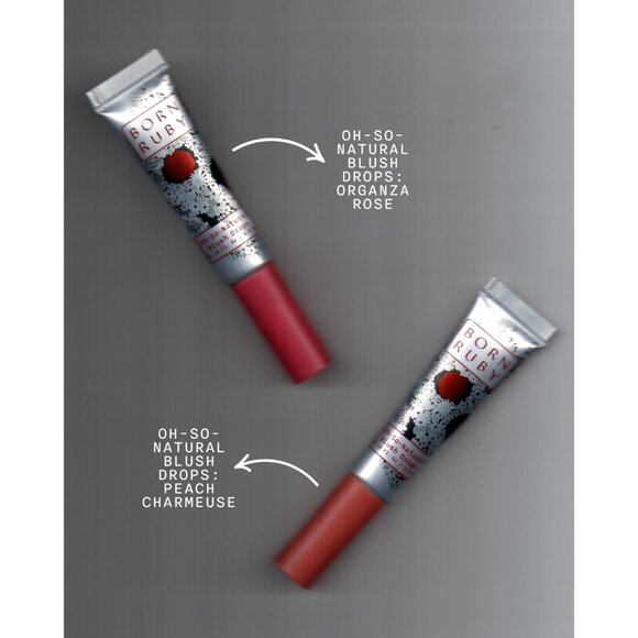 Born Ruby Oh-So-Natural Blush Drops Duo Peach Charmeuse & Organza Rose makeup - Picture 2 of 4